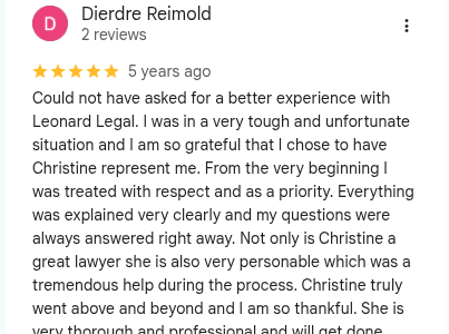 Google review by Dierdre Reimold — 5 stars