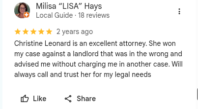 Google review by Milisa Hays — 5 stars